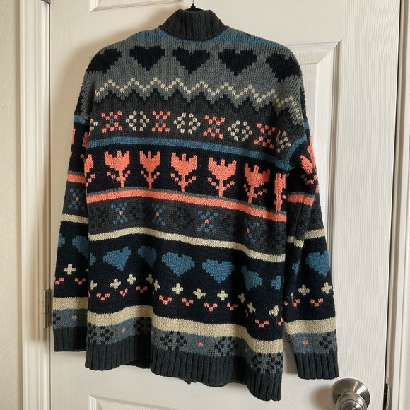 Kirra woman’s Multicolor Patterned Cardigan Sweater size large - Picture 8 of 9